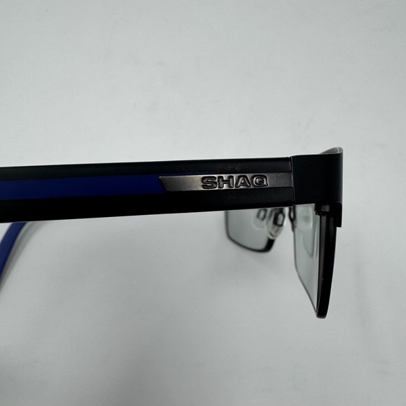 Shaquille Oneal Shaq Eyeglasses Metal Frames ONLY Black Blue Rectangular 123M - Picture 10 of 11